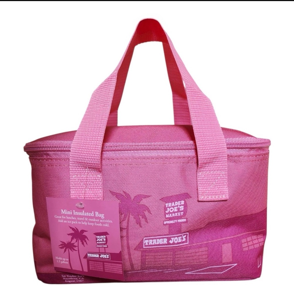 Trader Joe's Pink Mini Insulated Tote Bag Limited Edition New